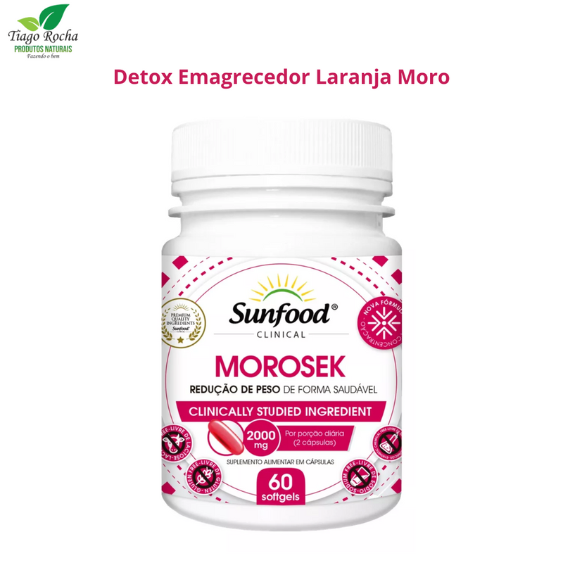 Detox Laranja Moro Morosek 2000mg 60 cápsulas Original 100%