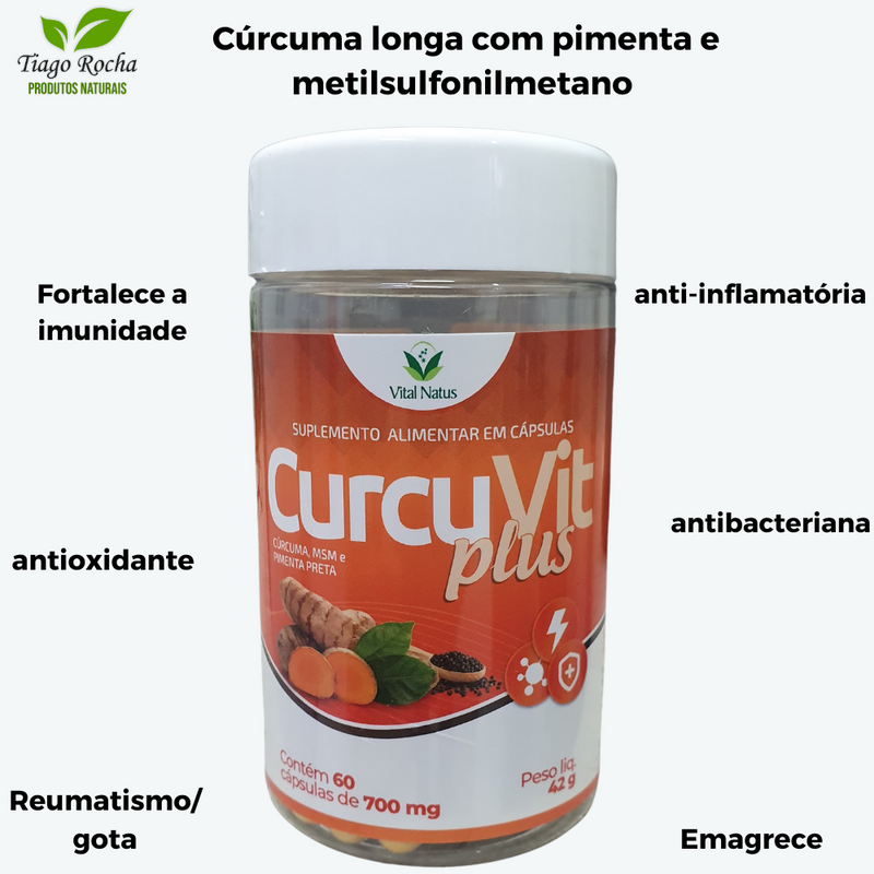 Anti-Inflamatório Curcuma MSM PimentaPreta