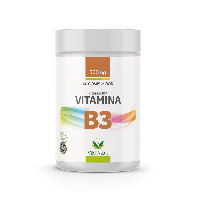 Vitamina B3 (Nicotinamida) 60 Caps 500 Mg