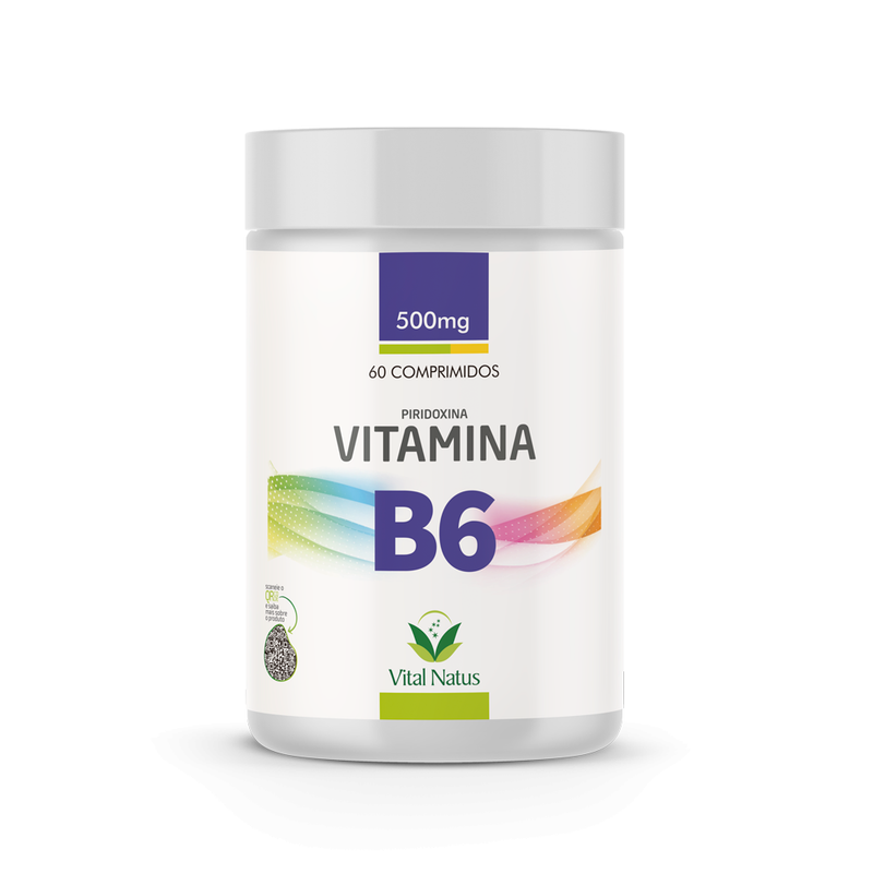 Vitamina B6 Piridoxina – 60 Cápsulas 500Mg