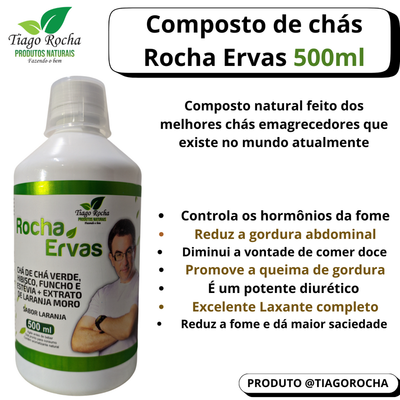 Emagrecedor Composto Rocha Ervas 500ml nova fórmula Lançamento