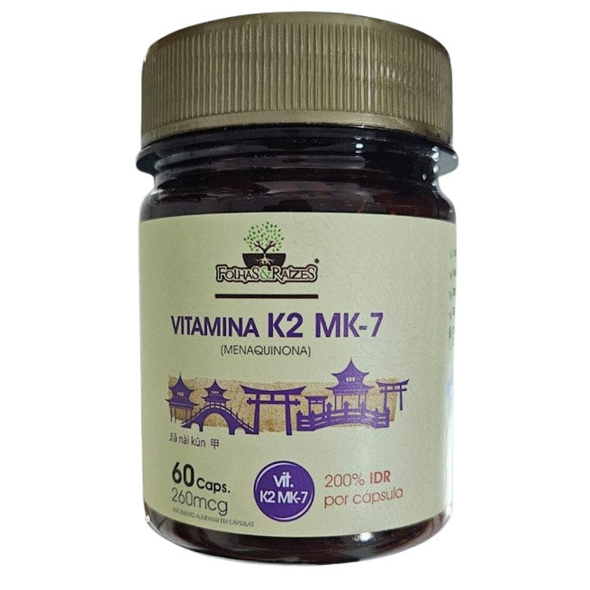 Vitamina K2 Mk-7 60 Cáps Folhas E Raizes